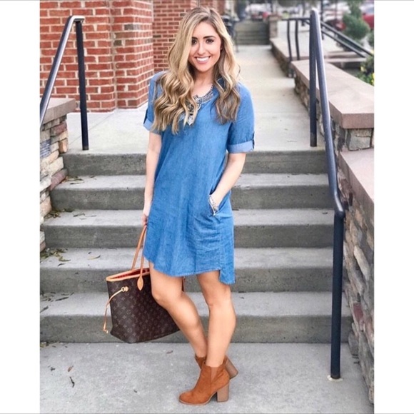 Dresses & Skirts - NEW DENIM POCKET DRESS WITH POCKETS